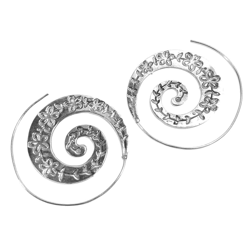 Orecchini etnici a spirale in ottone - UKAWA