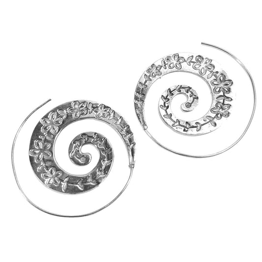 Orecchini etnici a spirale in ottone - UKAWA