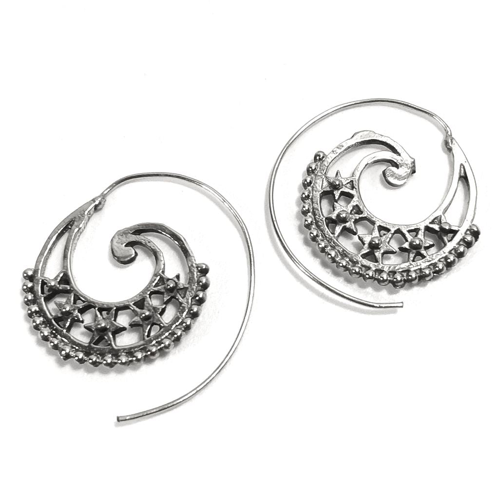 Orecchini etnici a spirale in ottone - KARAUNDI