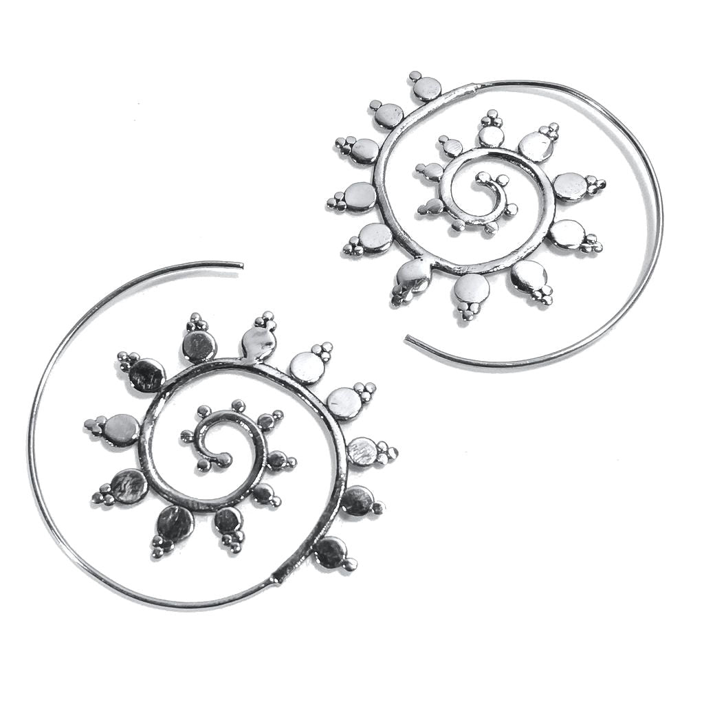 ORECCHINI ETNICI Ottone lucido ORECCHINI | SPIRALE | BOHO style