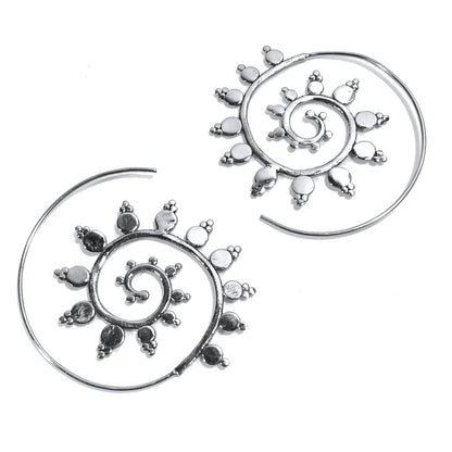 ORECCHINI ETNICI Ottone lucido ORECCHINI | SPIRALE | BOHO style