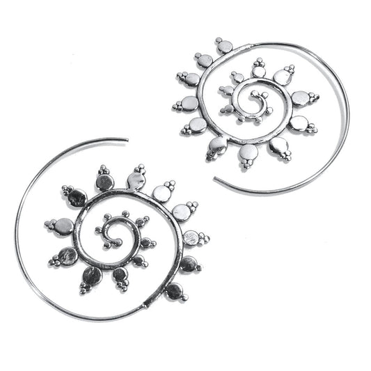 ORECCHINI ETNICI Ottone lucido ORECCHINI | SPIRALE | BOHO style