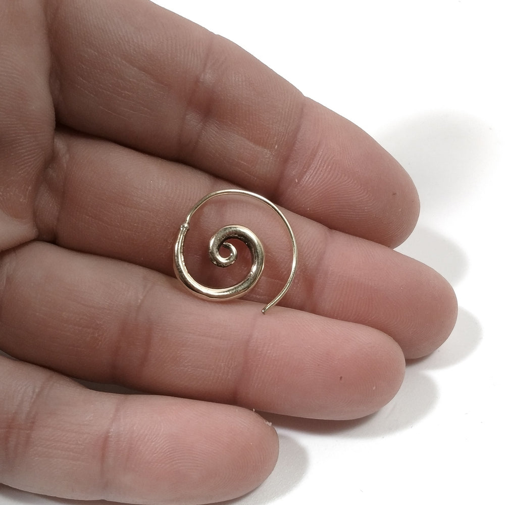 ORECCHINI ETNICI Ottone lucido ORECCHINI | Spirale piercing