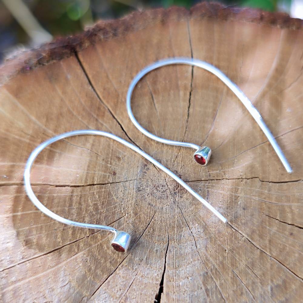 ORECCHINI Argento 925 artigianali - GIULIA granato