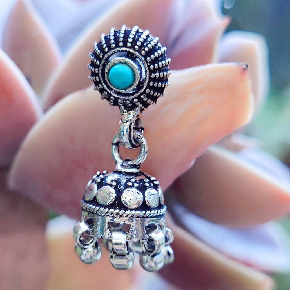 ORECCHINI etnici con pietra in argento 925 - KAVANT