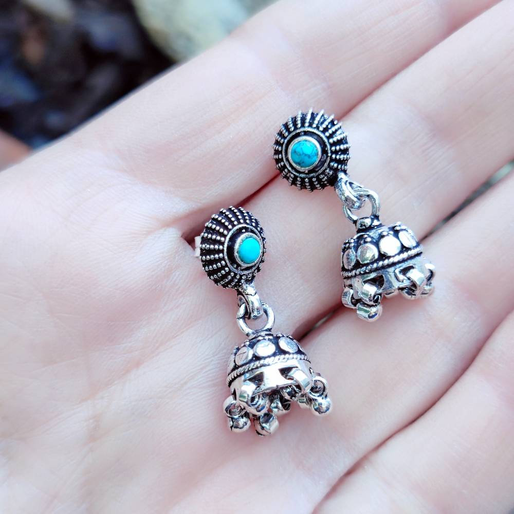 ORECCHINI etnici con pietra in argento 925 - KAVANT