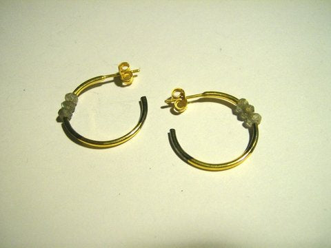 ORECCHINI Cerchio  LABRADORITE dorati