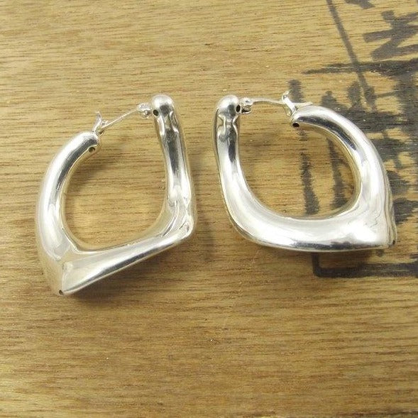 ORECCHINI etnici in argento 925 cerchio - rombo