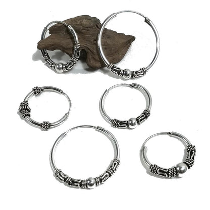 Orecchino singolo a cerchio in argento 925 | Orecchino etnico | Boho scalabile
