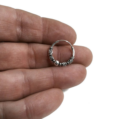 Orecchino singolo a cerchio in argento 925 | Orecchino etnico | Boho scalabile