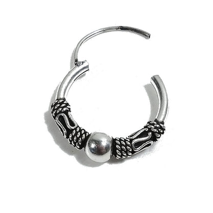 Orecchino singolo a cerchio in argento 925 | Orecchino etnico | Boho scalabile