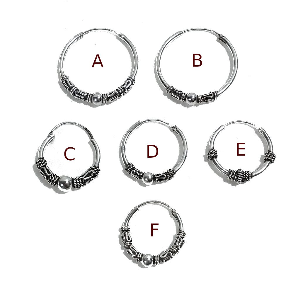 Orecchino singolo a cerchio in argento 925 | Orecchino etnico | Boho scalabile