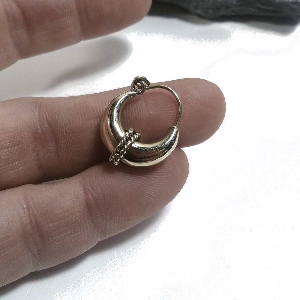 ORECCHINI ETNICI Ottone lucido Orecchini artigianali | Cerchio