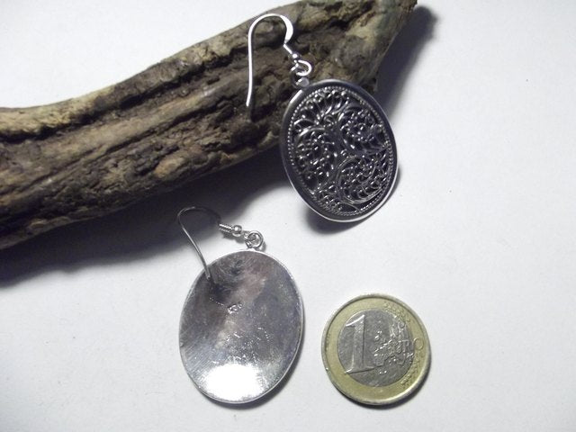ORECCHINI etnici in argento 925 goccia - vuota – immagine2