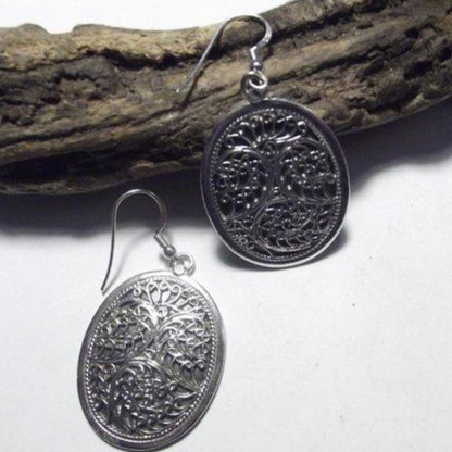 ORECCHINI etnici in argento 925 a ovale filigrana
