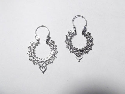 ORECCHINI etnici in argento 925 filigrana campanella