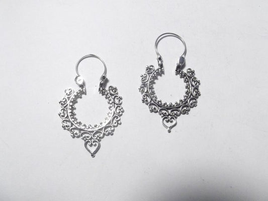 ORECCHINI etnici in argento 925 filigrana campanella
