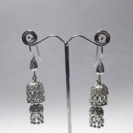 ORECCHINI etnici in argento 925 due cuppole
