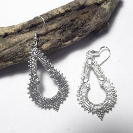 ORECCHINI etnici in argento 925 goccia - gran
