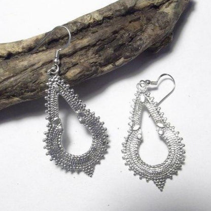 ORECCHINI etnici in argento 925 goccia - gran