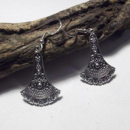 ORECCHINI etnici in argento 925 mezzo tondo