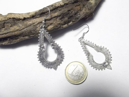 Orecchini etnici in argento 925 goccia - GRAN – immagine2