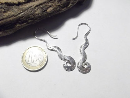 ORECCHINI etnici in argento 925 SPIRALE lunga KAREN – immagine2
