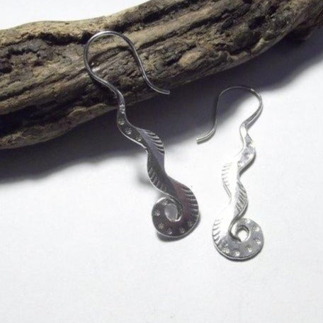ORECCHINI etnici in argento 925 SPIRALE lunga KAREN