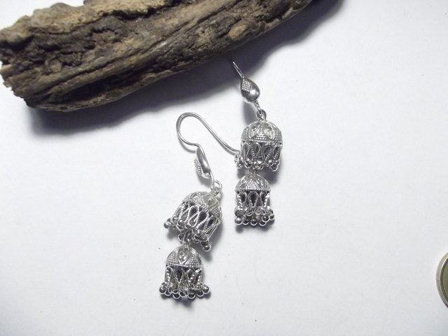 ORECCHINI etnici in argento 925 due cuppole – immagine3