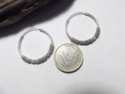 Orecchini etnici in argento 925 cerchio - TARAN – immagine2