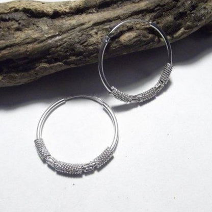 ORECCHINI etnici in argento 925 cerchio - grande