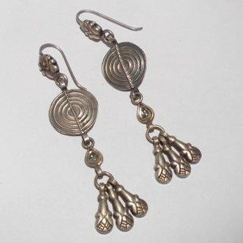 Orecchini etnici in argento antico - DEVEN