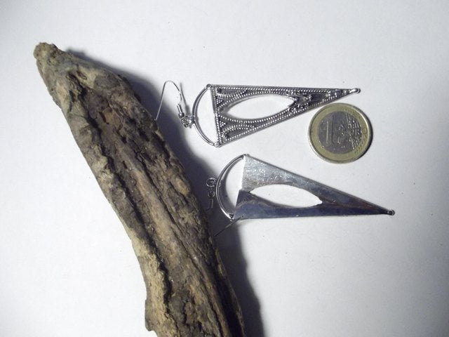 ORECCHINI etnici in argento 925 triangolo – immagine2
