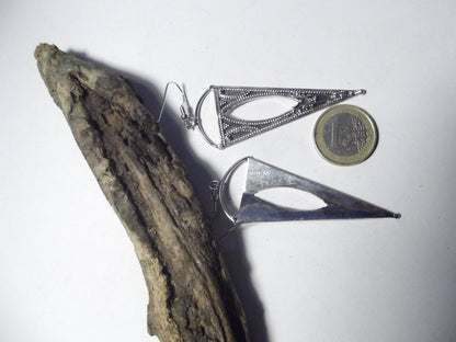 ORECCHINI etnici in argento 925 triangolo – immagine2