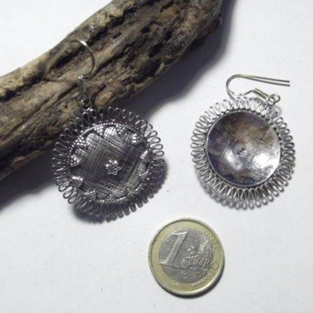 ORECCHINI etnici in argento 925 tondo - filigrana – immagine2
