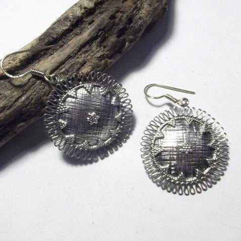 ORECCHINI etnici in argento 925 tondo - filigrana