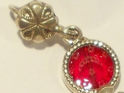 Orecchini etnico in argento antico - ROSSO – immagine6