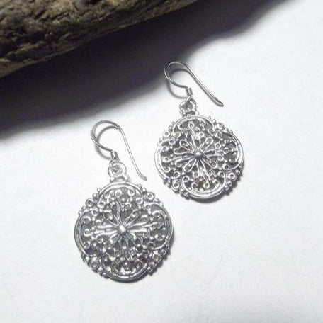 ORECCHINI etnici in argento 925 filigrana ornamentale