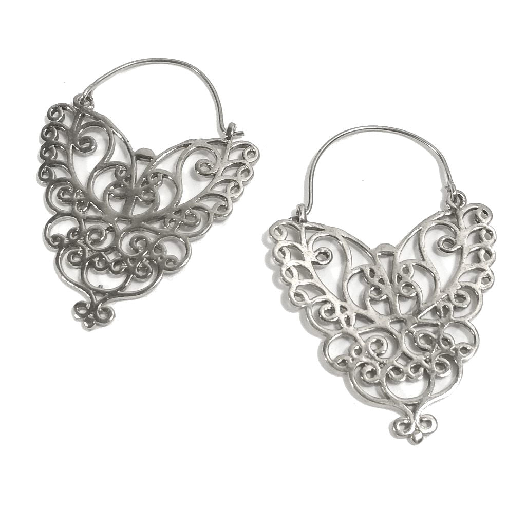 ORECCHINI ETNICI Ottone lucido ORECCHINI | Orecchino barocco filigrana