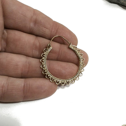 ORECCHINI ETNICI Ottone lucido ORECCHINI | Cerchio - BOHO