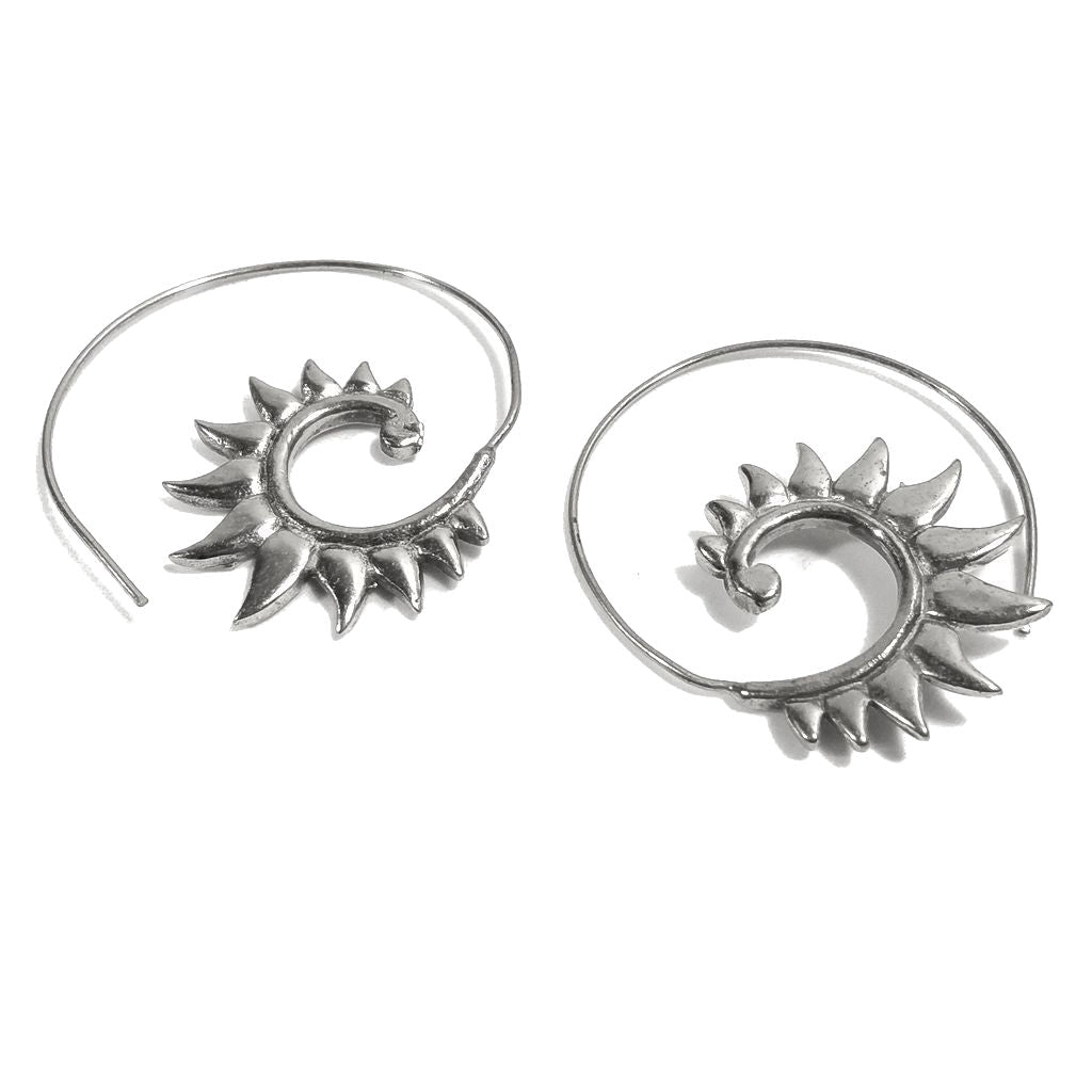 ORECCHINI ETNICI Ottone lucido ORECCHINI | SPIRALE | filigrana