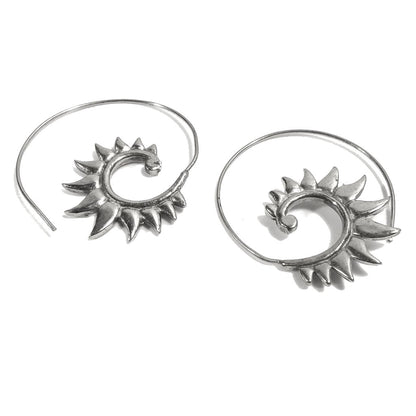 ORECCHINI ETNICI Ottone lucido ORECCHINI | SPIRALE | filigrana