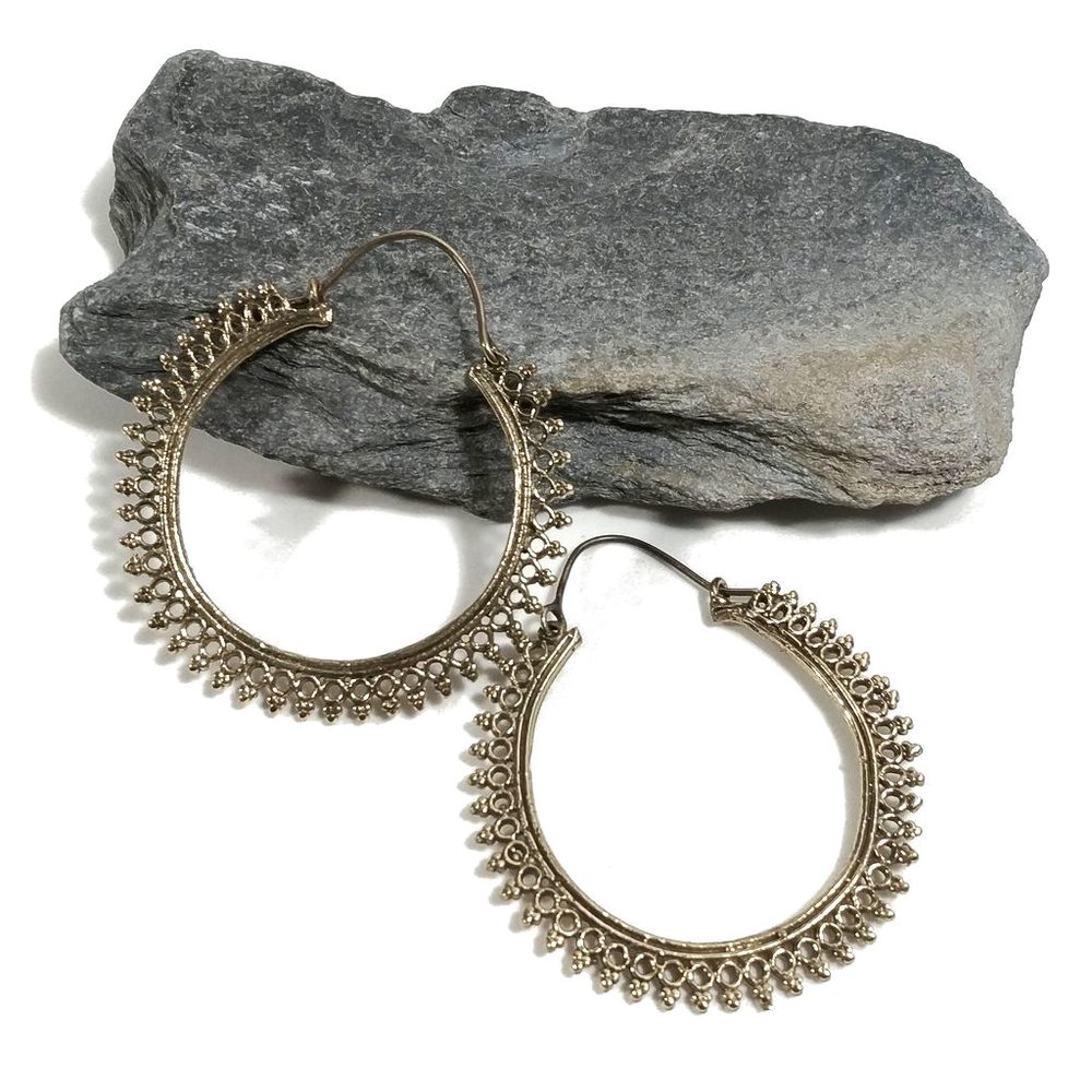 ORECCHINI ETNICI Ottone lucido ORECCHINI | Cerchio - BOHO