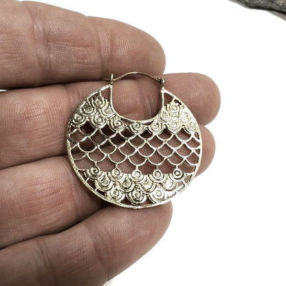 ORECCHINI ETNICI Ottone lucido Orecchini artigianali | Barocco | BOHO