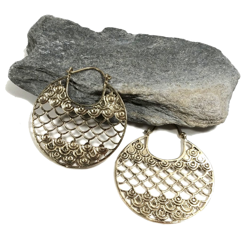 ORECCHINI ETNICI Ottone lucido Orecchini artigianali | Barocco | BOHO