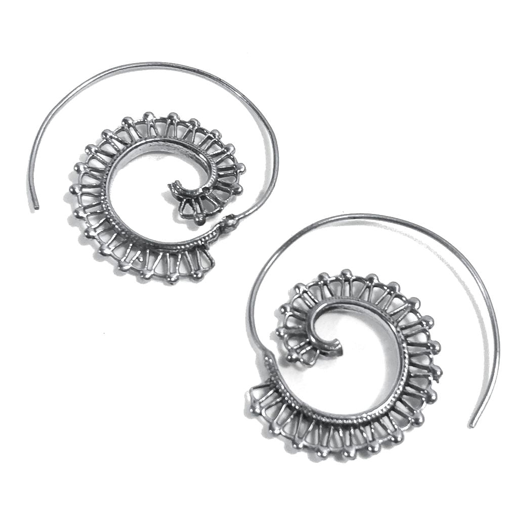 ORECCHINI ETNICI Ottone lucido ORECCHINI | SPIRALE | filigrana