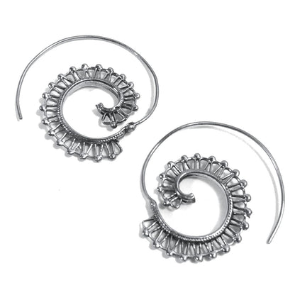 ORECCHINI ETNICI Ottone lucido ORECCHINI | SPIRALE | filigrana