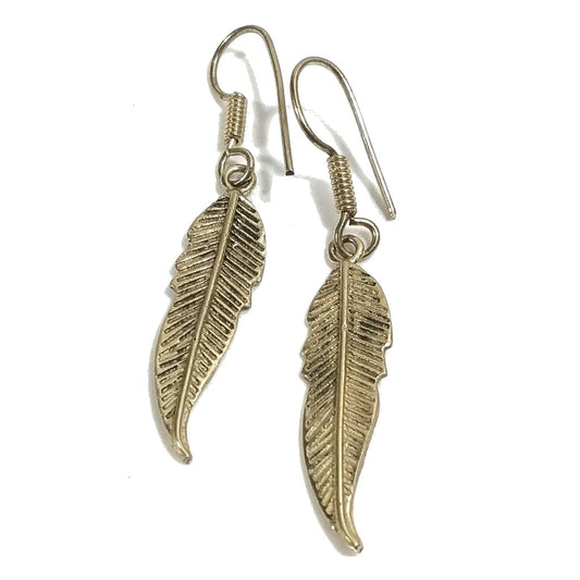 ORECCHINI ETNICI Ottone lucido Orecchini artigianali | Piuma | BOHO