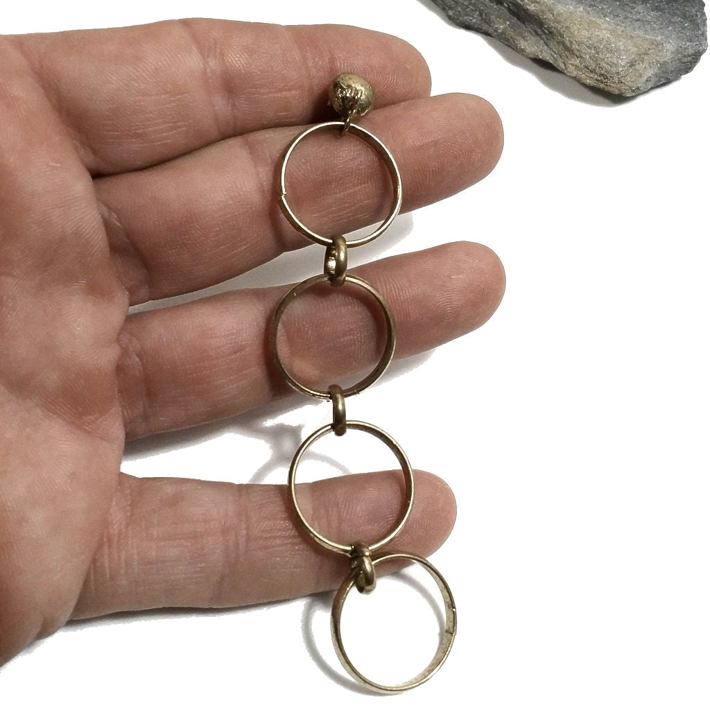 ORECCHINI ETNICI Ottone lucido Orecchini artigianali | BOHO | Cerchio