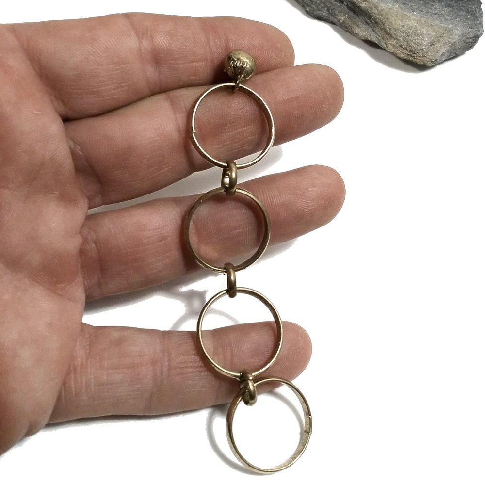 ORECCHINI ETNICI Ottone lucido Orecchini artigianali | BOHO | Cerchio